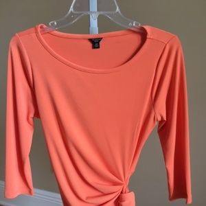 Orange Ann Taylor 3/4 Sleeve Shirt Fitted Aline
